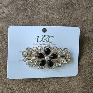 & Other Stories Black and Gold Floral Hair Clip